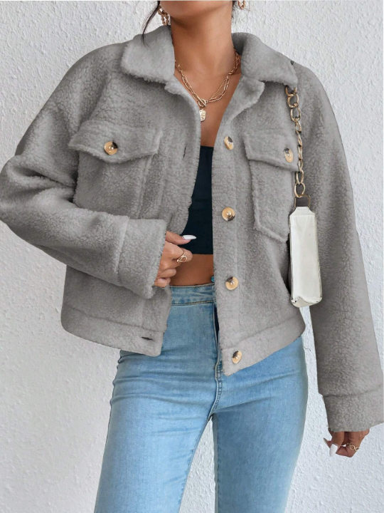 Women's Furry Jackets With Front Button