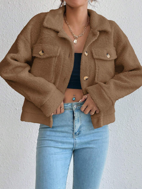 Flap Pocket Plush Jacket