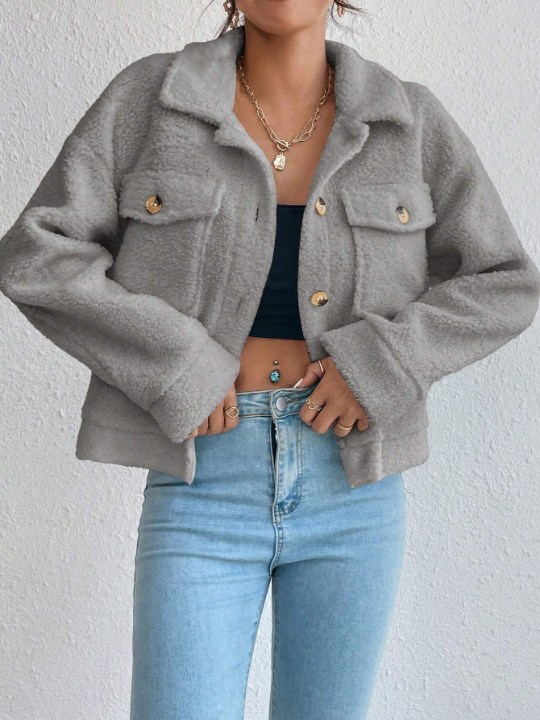 Women's Furry Jackets With Front Button