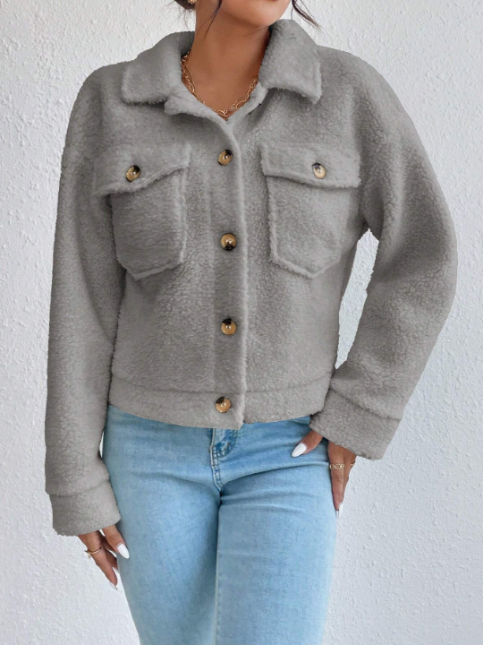 Women's Furry Jackets With Front Button