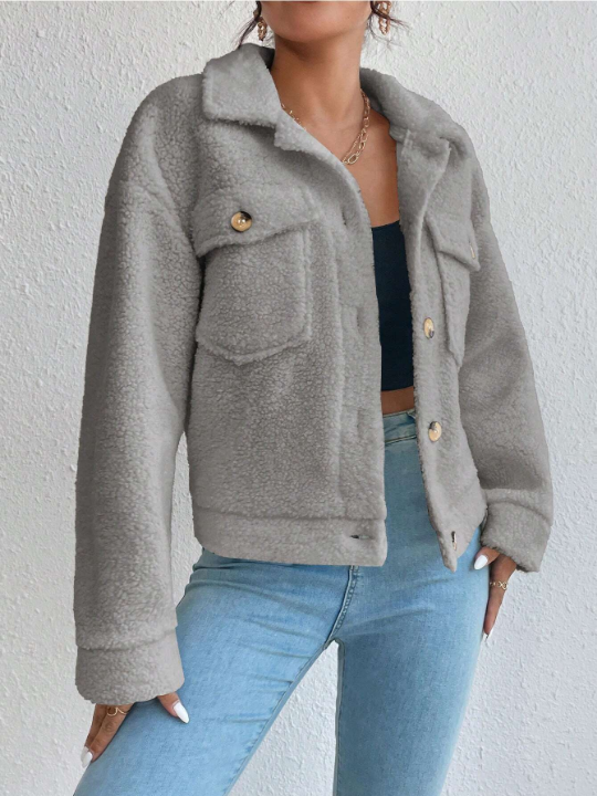 Women's Furry Jackets With Front Button