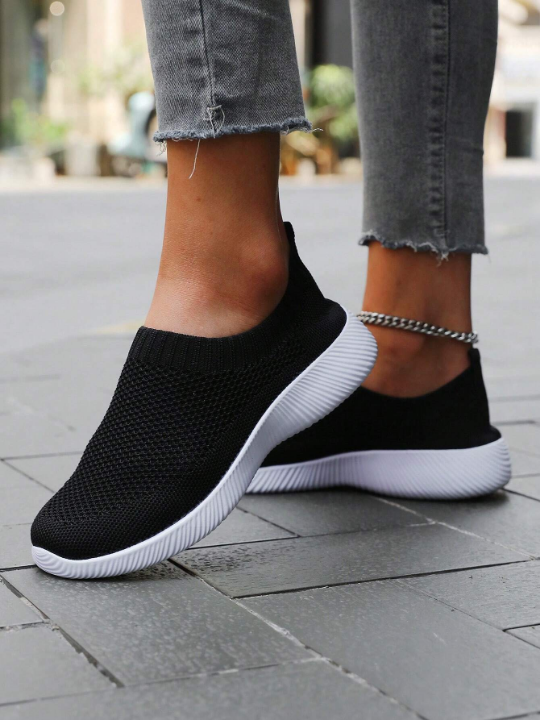 Spring And Autumn Stylish Casual Breathable Slip-on Plus Size Women's Running Shoes