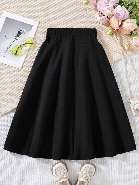 Tween Girl Button Design Skirt