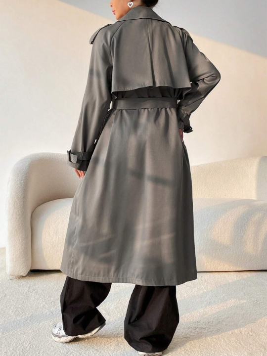 EZwear Double Breasted Belted Trench Coat