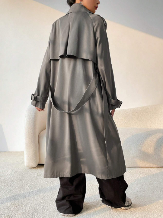 EZwear Double Breasted Belted Trench Coat