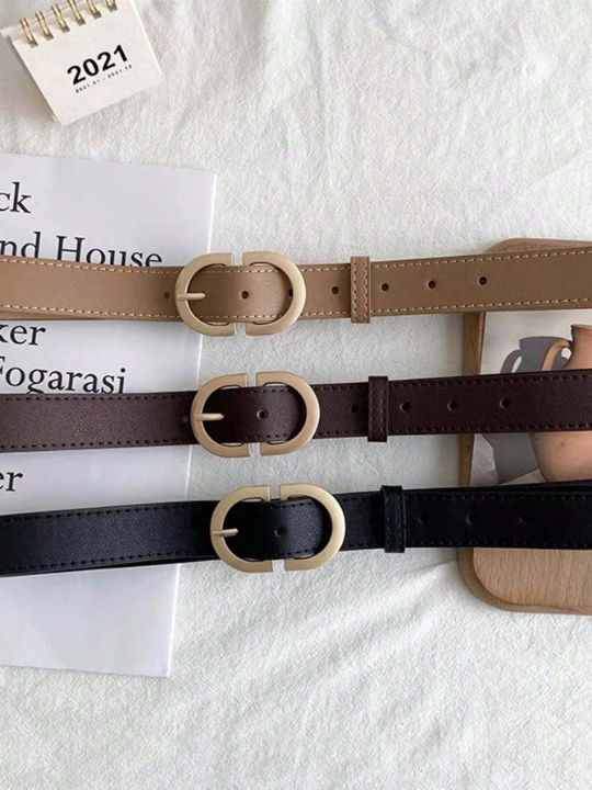 1pc Minimalist Fashion Ladies' Leather Belt