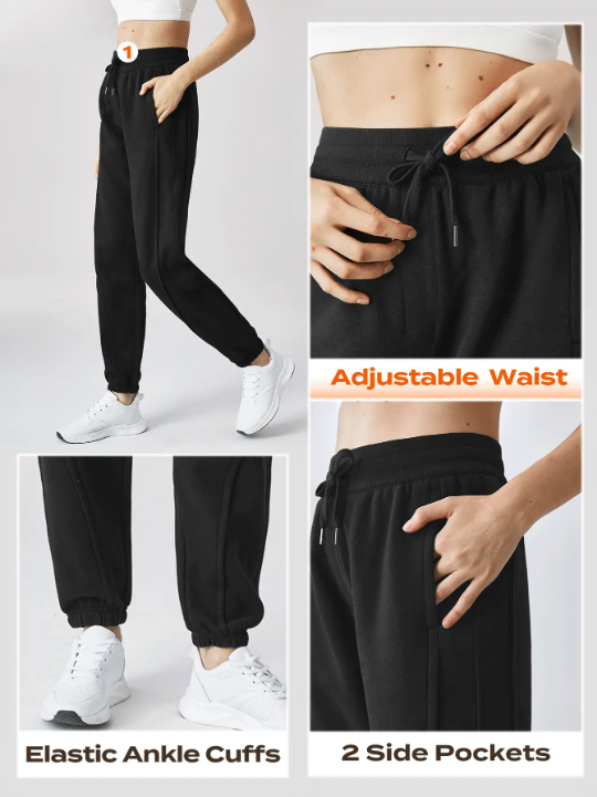 GLOWMODE Cotton-Blend Fleece Get Fit Drawstring Sweatpants Comfortable Warm