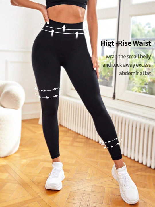 Yoga Basic Seamless Wide Waistband Sports Leggings