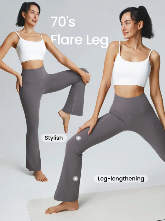 GLOWMODE 31" FeatherFit Ultra-High-Waisted Curved Seam Flared Leggings