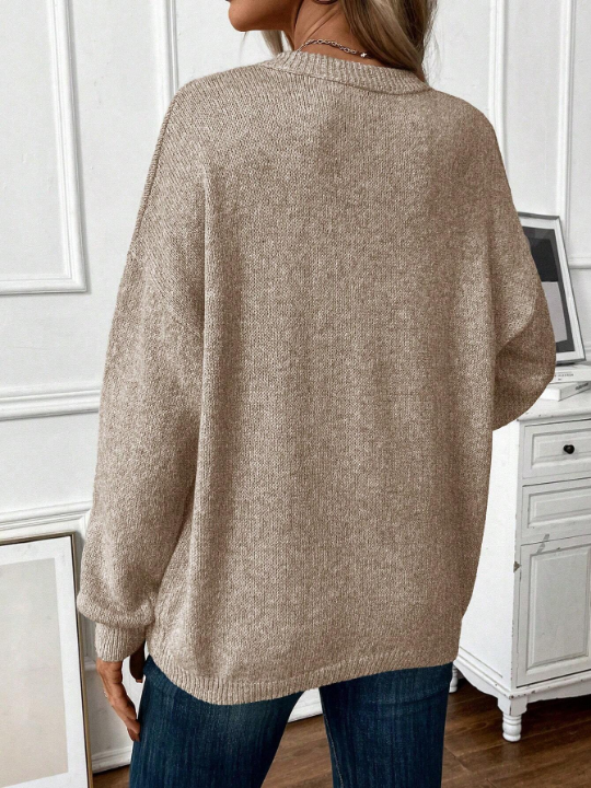 LUNE Solid Drop Shoulder Sweater