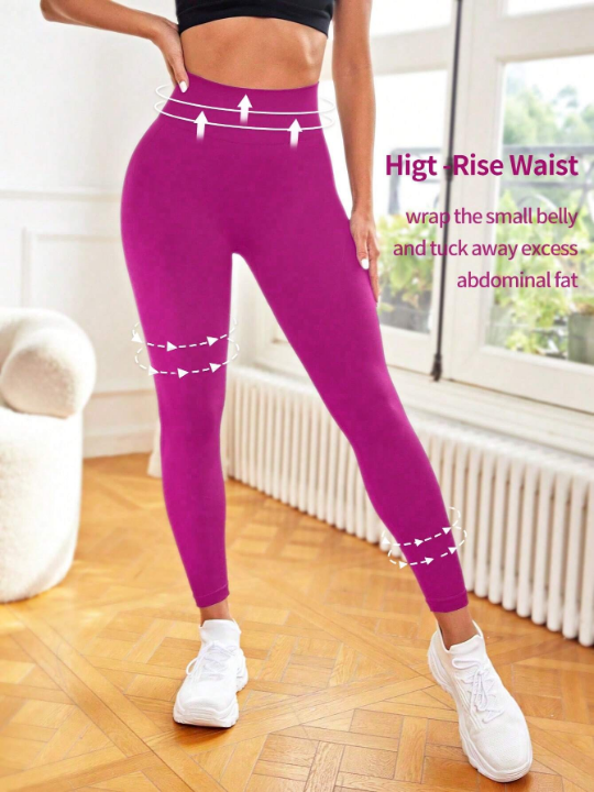 Yoga Basic Solid Color High Waist Sport Leggings