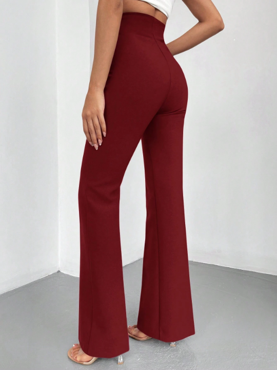 High Waist Flare Leg Suit Pants