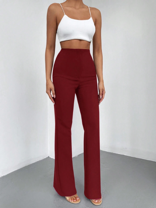 High Waist Flare Leg Suit Pants