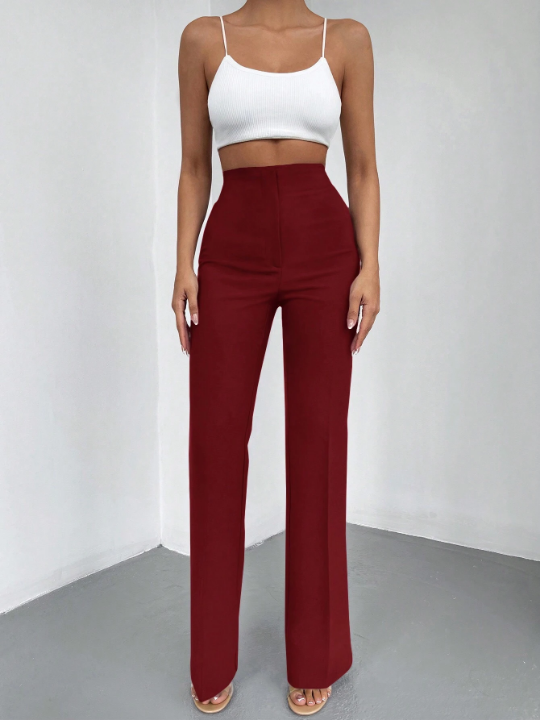 High Waist Flare Leg Suit Pants