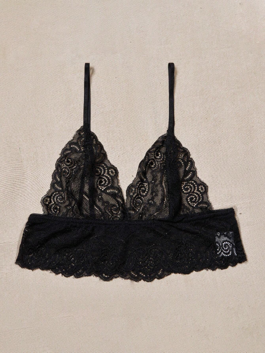 Floral Lace Bralette With Floral Print Satin Shorts