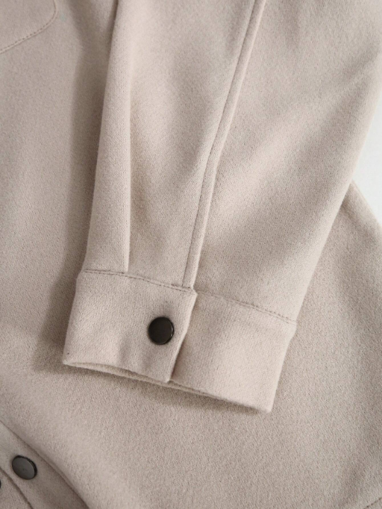 Manfinity Men's Woolen Coat With Cargo Pocket