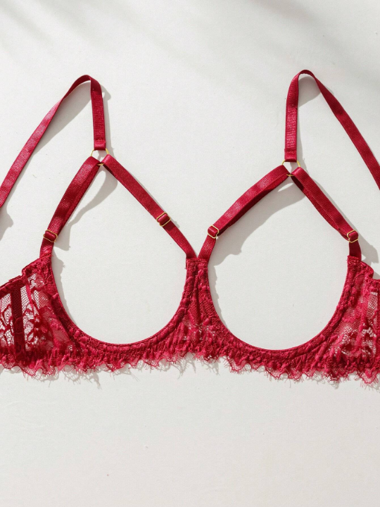 Classic Sexy Floral Lace Harness Lingerie Set