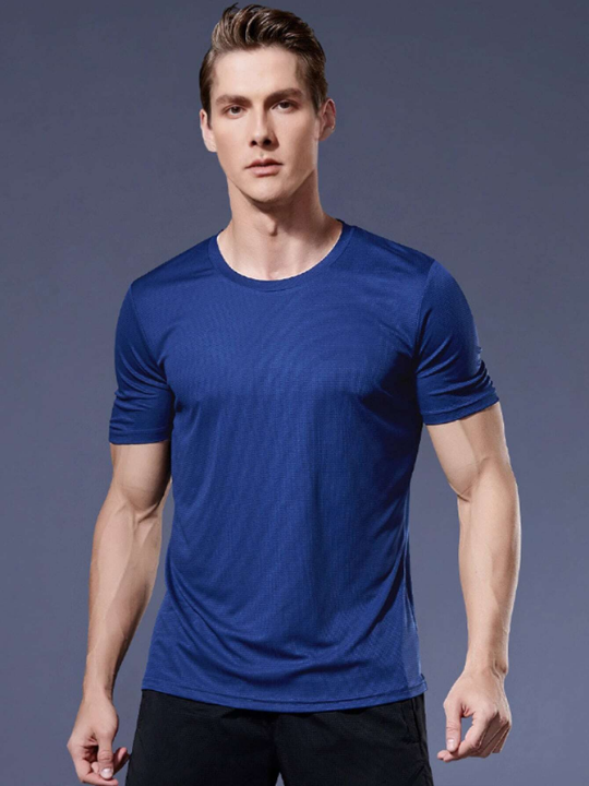 2pcs Men's Quick-Dry Sports Suit With Short Sleeve T-Shirt And Loose Breathable Tops For Fitness Running Gym Clothes Men Basic T Shirt