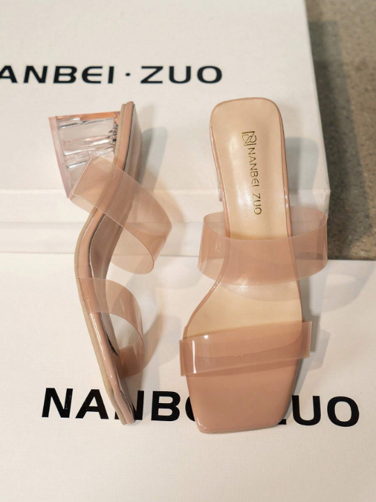 2023 New Arrival Dual Strap High Heel Sandals For Women, Perfect For Vacation. Transparent Strap With Crystal Decoration, Elegant And Fashionable. Great For Christmas. Discounted Platform Outdoor Heels For Black Friday