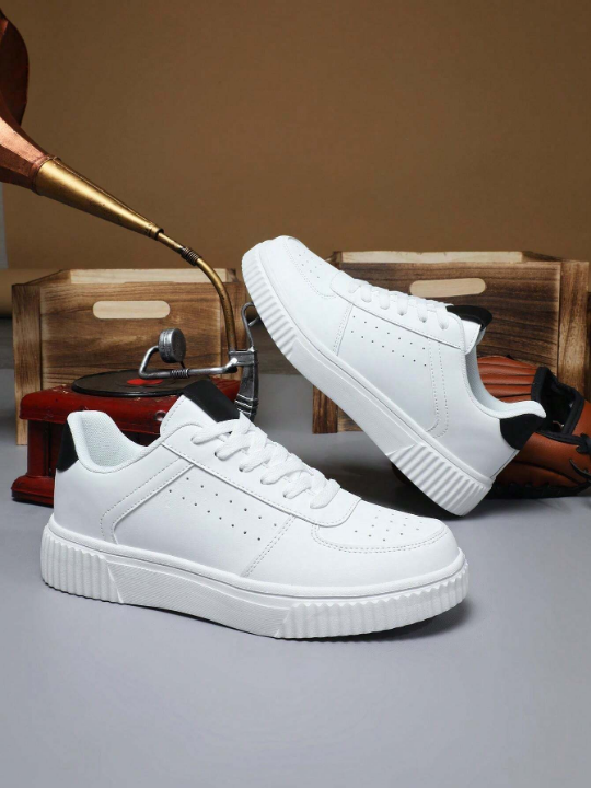 Men's New Fashion Trend Comfortable Breathable Simple Casual Shoes Men's Outdoor Round Toe Lace-up Low-top Sports Shoes