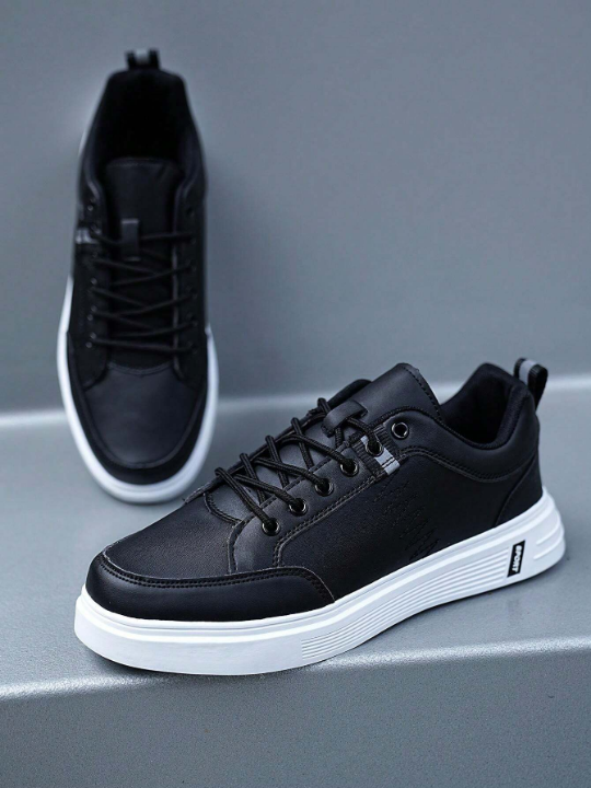 Men's New Fashionable, Comfortable And Breathable Casual Shoes, Round Toe Lace-up Low-top Sport Shoes For Outdoor Activities