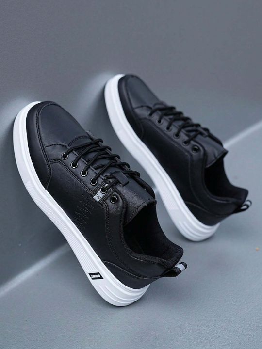 Men's New Fashionable, Comfortable And Breathable Casual Shoes, Round Toe Lace-up Low-top Sport Shoes For Outdoor Activities