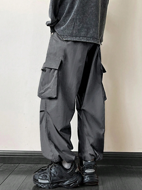 ROMWE Street Life Men Cargo Pants With Large Side Pockets