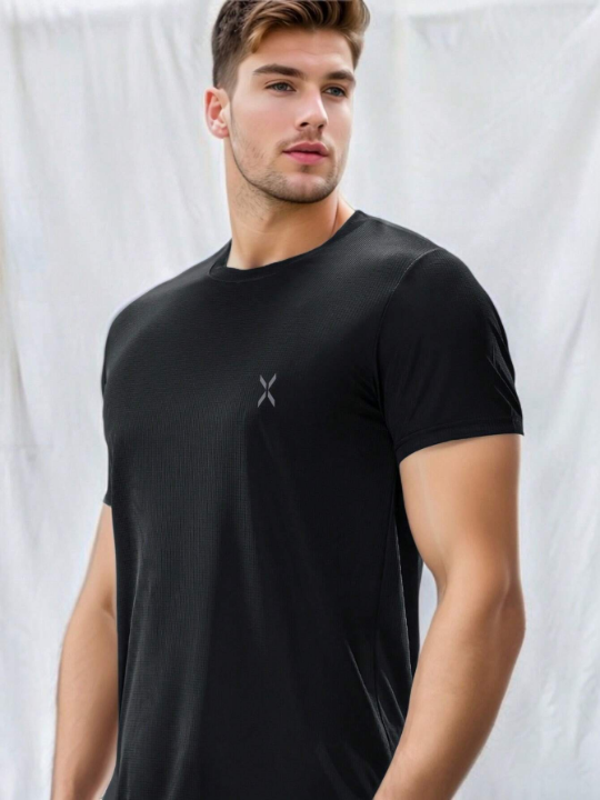 Men's Quick Dry Gym Running Athletic Shirt Set, T-Shirt, Workout Short Sleeves, Lightweight, Breathable Gym Clothes Men Basic T Shirt