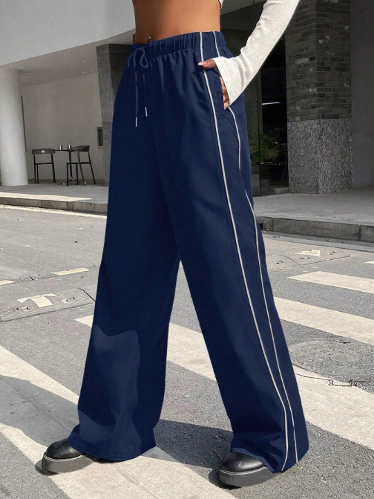 Coolane High Waist Seam Detail Wide Leg Pants