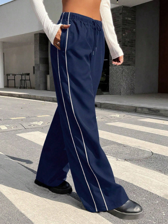 Coolane High Waist Seam Detail Wide Leg Pants