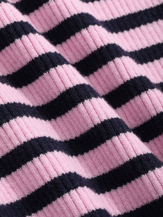 DAZY Striped Turtleneck Sweater For Layering