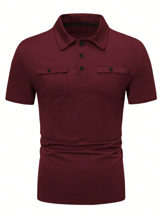 Manfinity LEGND Men's Solid Color Pocket Polo Shirt