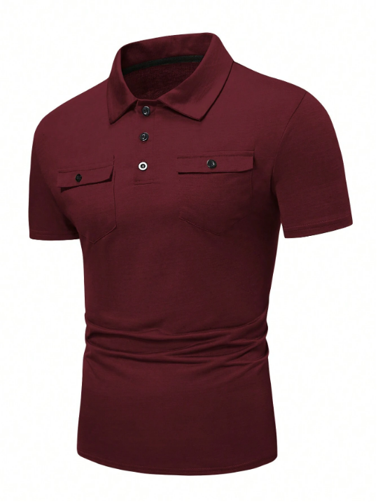 Manfinity LEGND Men's Solid Color Pocket Polo Shirt