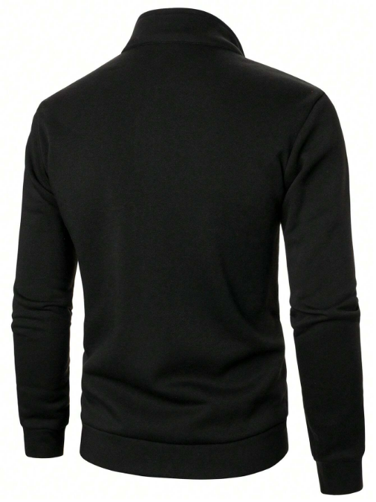 Manfinity Homme Men's Half Zipper Placket Sweatshirt