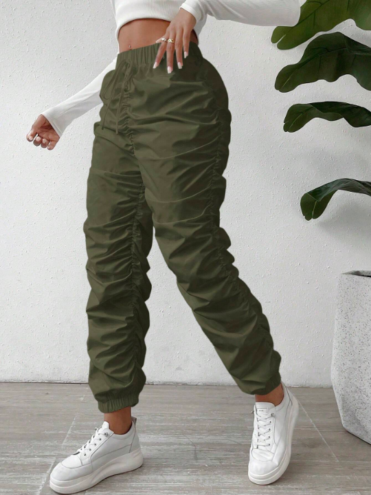 Essnce Solid Ruched Pants