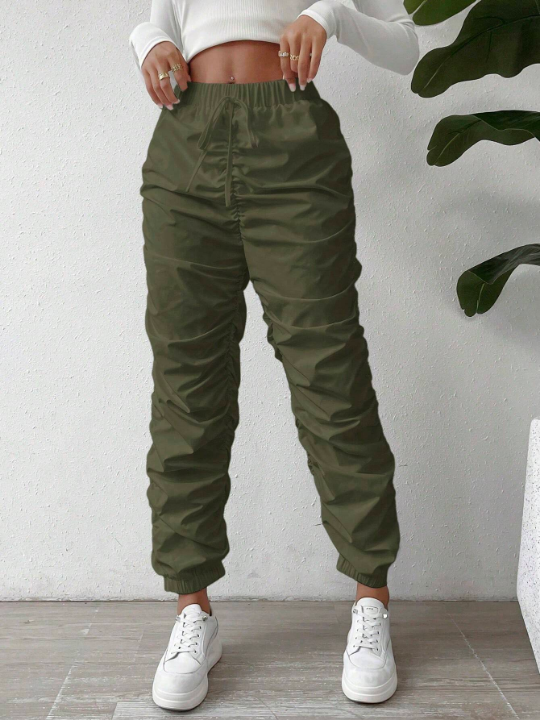 Essnce Solid Ruched Pants