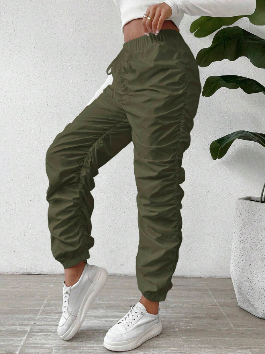 Essnce Solid Ruched Pants