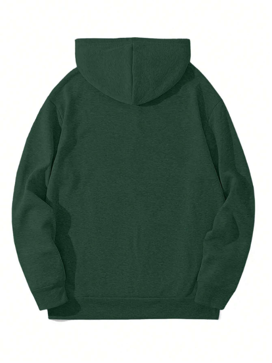 Manfinity Homme Men's Letter Printed Fleece Hoodie