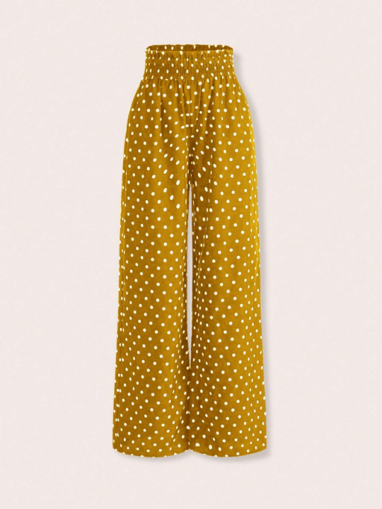 Essnce Women's Polka Dot Print Shirred Pants