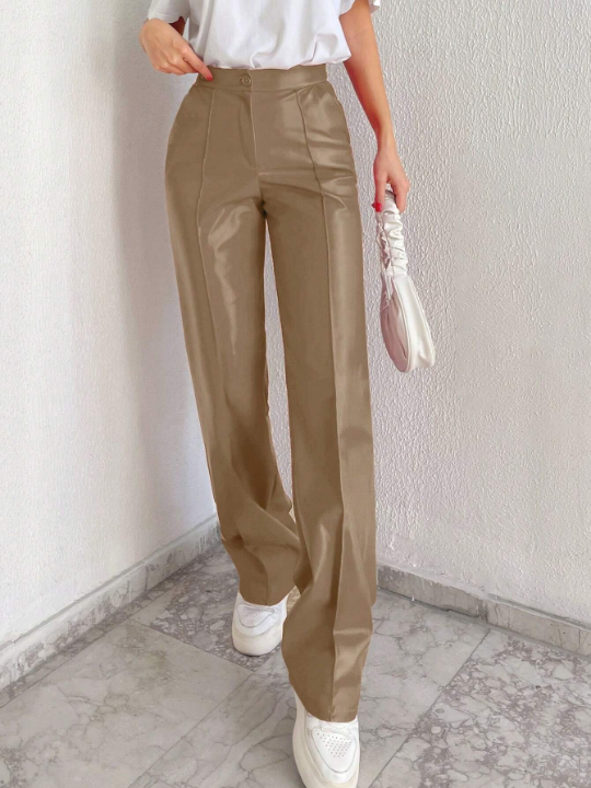 Frenchy High Waist Straight Leg Pants