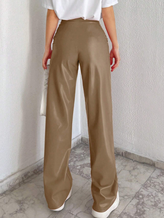 Frenchy High Waist Straight Leg Pants