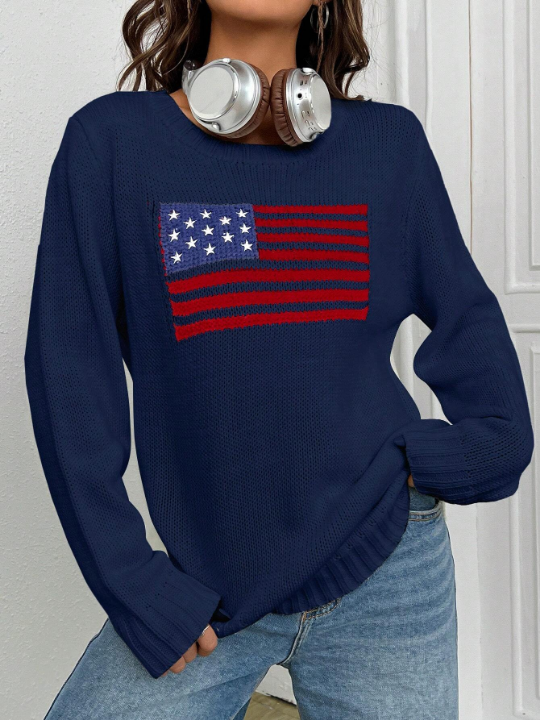 EZwear American Flag Sweater