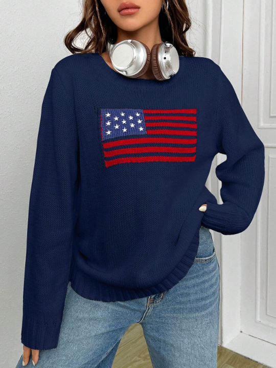 EZwear American Flag Sweater