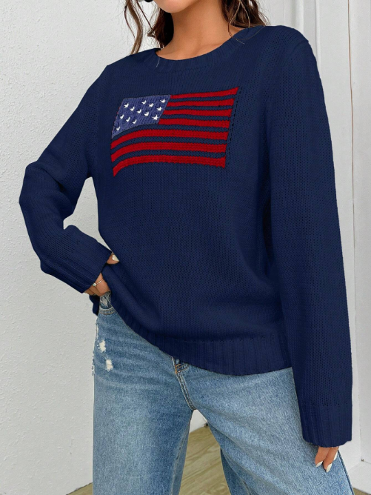 EZwear American Flag Sweater