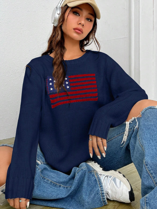 EZwear American Flag Sweater