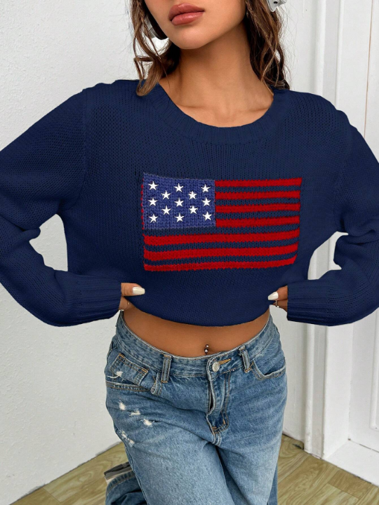 EZwear American Flag Sweater