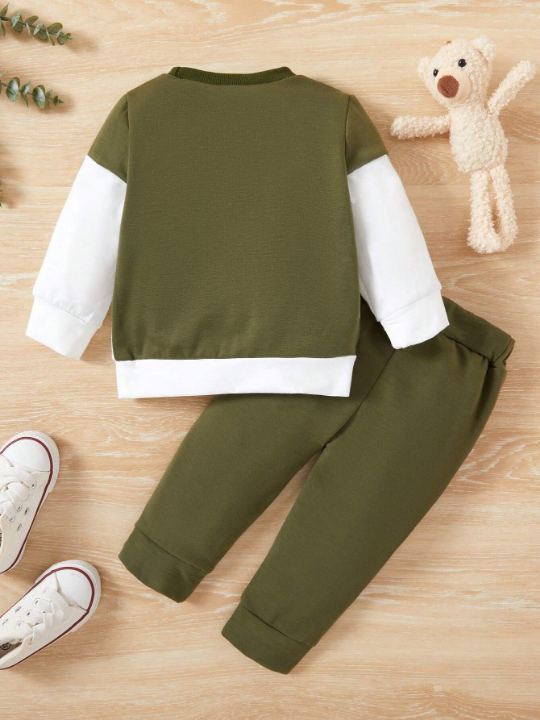 Baby Boys' Color Block Sweater And Pants Set