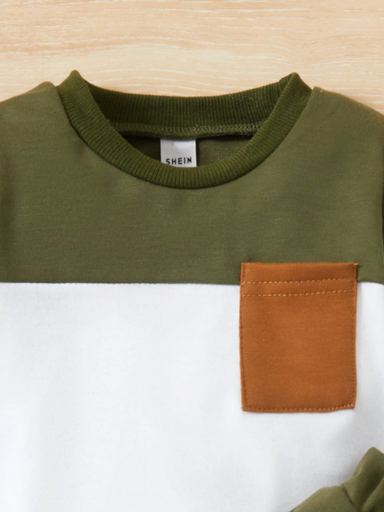 Baby Boys' Color Block Sweater And Pants Set