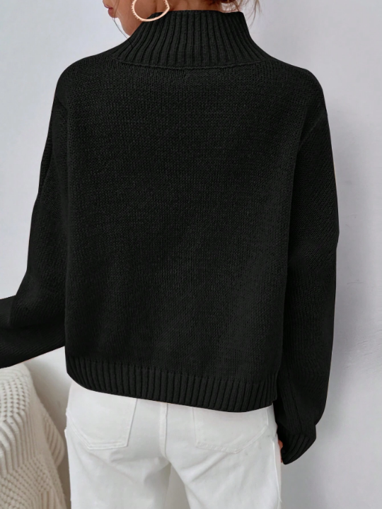 Drop Shoulder Crop Sweater