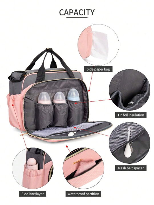 1pc Oxford Cloth New Diaper Bag Large Capacity Mommy Bag Multifunctional Handheld, Crossbody And Backpack For Travel, Suitable For Storage And Use